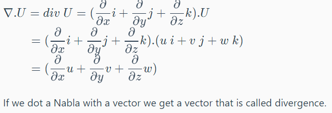 Divergence of velocity vector